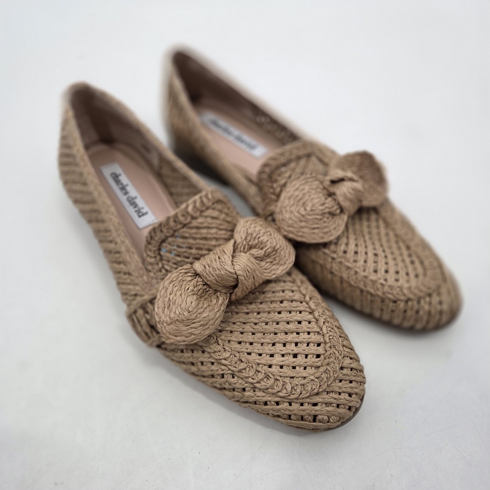 Charles David Women's Finite Woven Raffia Loafer Size 7.5M Tan Flats Neutral